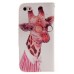 Fashion Colorful Drawing Printed Beautiful Cute Giraffe PU Leather Flip Wallet Stand Case With Card Slots For iPhone 5 / 5s