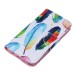 Fashion Colorful Drawing Printed Beautiful Feathers PU Leather Flip Wallet Stand Case With Card Slots For Samsung Galaxy Note 5