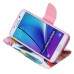 Fashion Colorful Drawing Printed Beautiful Feathers PU Leather Flip Wallet Stand Case With Card Slots For Samsung Galaxy Note 5