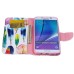 Fashion Colorful Drawing Printed Beautiful Feathers PU Leather Flip Wallet Stand Case With Card Slots For Samsung Galaxy Note 5