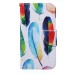 Fashion Colorful Drawing Printed Beautiful Feathers PU Leather Flip Wallet Stand Case With Card Slots For Samsung Galaxy S5 G900