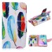 Fashion Colorful Drawing Printed Beautiful Feathers PU Leather Flip Wallet Stand Case With Card Slots For Samsung Galaxy S6 Edge