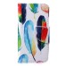 Fashion Colorful Drawing Printed Beautiful Feathers PU Leather Flip Wallet Stand Case With Card Slots For iPhone 5 / 5s