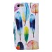 Fashion Colorful Drawing Printed Beautiful Feathers PU Leather Flip Wallet Stand Case With Card Slots For iPhone 5 / 5s