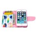 Fashion Colorful Drawing Printed Beautiful Feathers PU Leather Flip Wallet Stand Case With Card Slots For iPhone 5 / 5s