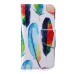 Fashion Colorful Drawing Printed Beautiful Feathers PU Leather Flip Wallet Stand Case With Card Slots For iPhone 5c