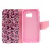 Fashion Colorful Drawing Printed Beautiful Flowers PU Leather Flip Wallet Stand Case With Card Slots For Samsung Galaxy S6 Edge