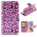 Fashion Colorful Drawing Printed Beautiful Flowers PU Leather Flip Wallet Stand Case With Card Slots For Samsung Galaxy S6 G920