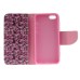 Fashion Colorful Drawing Printed Beautiful Flowers PU Leather Flip Wallet Stand Case With Card Slots For iPhone 5 / 5s