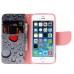 Fashion Colorful Drawing Printed Beautiful Heart Drops PU Leather Flip Wallet Stand Case With Card Slots For iPhone 5 / 5s