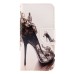 Fashion Colorful Drawing Printed Beautiful High-Heeled Shoe PU Leather Flip Wallet Stand Case With Card Slots For Samsung Galaxy S6 Edge