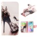 Fashion Colorful Drawing Printed Beautiful High-Heeled Shoe PU Leather Flip Wallet Stand Case With Card Slots For Samsung Galaxy S6 Edge