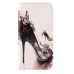 Fashion Colorful Drawing Printed Beautiful High-Heeled Shoe PU Leather Flip Wallet Stand Case With Card Slots For Samsung Galaxy S6 G920