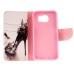 Fashion Colorful Drawing Printed Beautiful High-Heeled Shoe PU Leather Flip Wallet Stand Case With Card Slots For Samsung Galaxy S6 G920