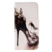 Fashion Colorful Drawing Printed Beautiful High-Heeled Shoe PU Leather Flip Wallet Stand Case With Card Slots For iPhone 5 / 5s