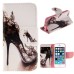 Fashion Colorful Drawing Printed Beautiful High-Heeled Shoe PU Leather Flip Wallet Stand Case With Card Slots For iPhone 5 / 5s