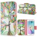 Fashion Colorful Drawing Printed Beautiful Leaves Tree PU Leather Flip Wallet Stand Case With Card Slots For Samsung Galaxy S6 Edge