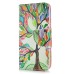 Fashion Colorful Drawing Printed Beautiful Leaves Tree PU Leather Flip Wallet Stand Case With Card Slots For iPhone 5 / 5s