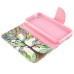 Fashion Colorful Drawing Printed Beautiful Leaves Tree PU Leather Flip Wallet Stand Case With Card Slots For iPhone 5 / 5s