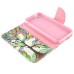 Fashion Colorful Drawing Printed Beautiful Leaves Tree PU Leather Flip Wallet Stand Case With Card Slots For iPhone 5c