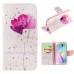 Fashion Colorful Drawing Printed Beautiful Orchid PU Leather Flip Wallet Stand Case With Card Slots For Samsung Galaxy S6 Edge