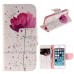 Fashion Colorful Drawing Printed Beautiful Orchid PU Leather Flip Wallet Stand Case With Card Slots For iPhone 5 / 5s