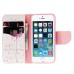 Fashion Colorful Drawing Printed Beautiful Orchid PU Leather Flip Wallet Stand Case With Card Slots For iPhone 5 / 5s