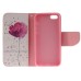 Fashion Colorful Drawing Printed Beautiful Orchid PU Leather Flip Wallet Stand Case With Card Slots For iPhone 5 / 5s