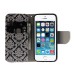 Fashion Colorful Drawing Printed Beautiful Totem Flowers PU Leather Flip Wallet Stand Case With Card Slots For iPhone 5 / 5s