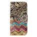 Fashion Colorful Drawing Printed Beautiful Waves Flower PU Leather Flip Wallet Stand Case With Card Slots For Samsung Galaxy S6 Edge