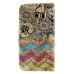 Fashion Colorful Drawing Printed Beautiful Waves Flower PU Leather Flip Wallet Stand Case With Card Slots For Samsung Galaxy S6 Edge