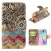 Fashion Colorful Drawing Printed Beautiful Waves Flower PU Leather Flip Wallet Stand Case With Card Slots For Samsung Galaxy S6 Edge