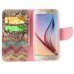 Fashion Colorful Drawing Printed Beautiful Waves Flower PU Leather Flip Wallet Stand Case With Card Slots For Samsung Galaxy S6 G920