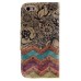 Fashion Colorful Drawing Printed Beautiful Waves Flower PU Leather Flip Wallet Stand Case With Card Slots For iPhone 5 / 5s