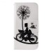 Fashion Colorful Drawing Printed Bicycle And Dandelion PU Leather Flip Wallet Stand Case With Card Slots For Samsung Galaxy S6 Edge