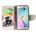 Fashion Colorful Drawing Printed Bicycle And Dandelion PU Leather Flip Wallet Stand Case With Card Slots For Samsung Galaxy S6 Edge