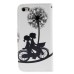 Fashion Colorful Drawing Printed Bicycle And Dandelion PU Leather Flip Wallet Stand Case With Card Slots For iPhone 5 / 5s