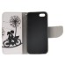 Fashion Colorful Drawing Printed Bicycle And Dandelion PU Leather Flip Wallet Stand Case With Card Slots For iPhone 5 / 5s