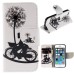 Fashion Colorful Drawing Printed Bicycle And Dandelion PU Leather Flip Wallet Stand Case With Card Slots For iPhone 5 / 5s