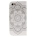 Fashion Colorful Drawing Printed Big White Flower PU Leather Flip Wallet Stand Case With Card Slots For iPhone 5 / 5s