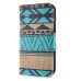 Fashion Colorful Drawing Printed Blue Brown Tribe PU Leather Flip Wallet Stand Case With Card Slots For Samsung Galaxy S5 G900