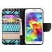 Fashion Colorful Drawing Printed Blue Brown Tribe PU Leather Flip Wallet Stand Case With Card Slots For Samsung Galaxy S5 G900