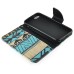 Fashion Colorful Drawing Printed Blue Brown Tribe PU Leather Flip Wallet Stand Case With Card Slots For iPhone 5 / 5s