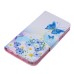 Fashion Colorful Drawing Printed Blue Butterfly Flower PU Leather Flip Wallet Stand Case With Card Slots For Samsung Galaxy Note 5