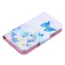 Fashion Colorful Drawing Printed Blue Butterfly Flower PU Leather Flip Wallet Stand Case With Card Slots For Samsung Galaxy S5 G900