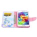 Fashion Colorful Drawing Printed Blue Butterfly Flower PU Leather Flip Wallet Stand Case With Card Slots For Samsung Galaxy S5 G900