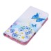 Fashion Colorful Drawing Printed Blue Butterfly Flower PU Leather Flip Wallet Stand Case With Card Slots For Samsung Galaxy S6 Edge