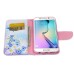 Fashion Colorful Drawing Printed Blue Butterfly Flower PU Leather Flip Wallet Stand Case With Card Slots For Samsung Galaxy S6 Edge