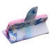 Fashion Colorful Drawing Printed Blue Butterfly Flower PU Leather Flip Wallet Stand Case With Card Slots For iPhone 5 / 5s