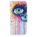 Fashion Colorful Drawing Printed Blue Eye PU Leather Flip Wallet Stand Case With Card Slots for Samsung Galaxy S7 Edge G935